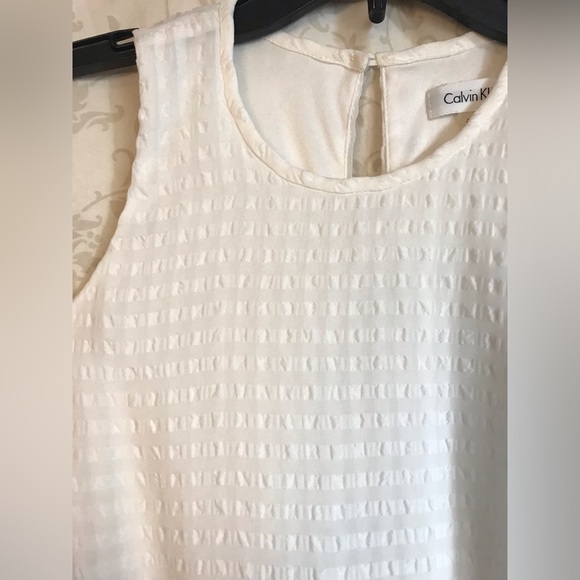 Calvin Klein White Sleeveless Dress Size 2 - Picture 2 of 4